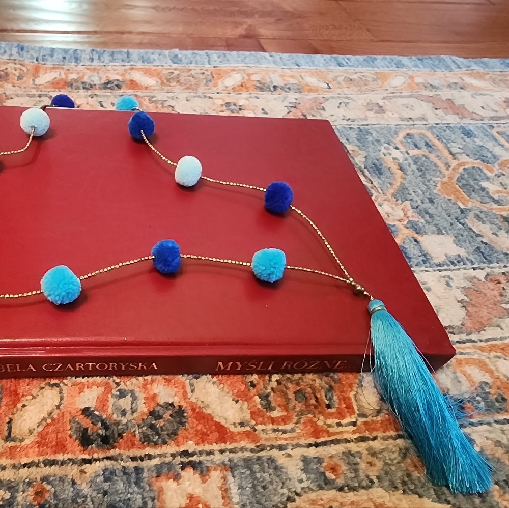 Fun Beaded And Pom Pom Necklace